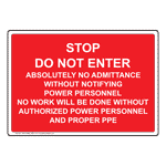 Stop Do Not Enter Absolutely No Admittance Sign NHE-34960_RED