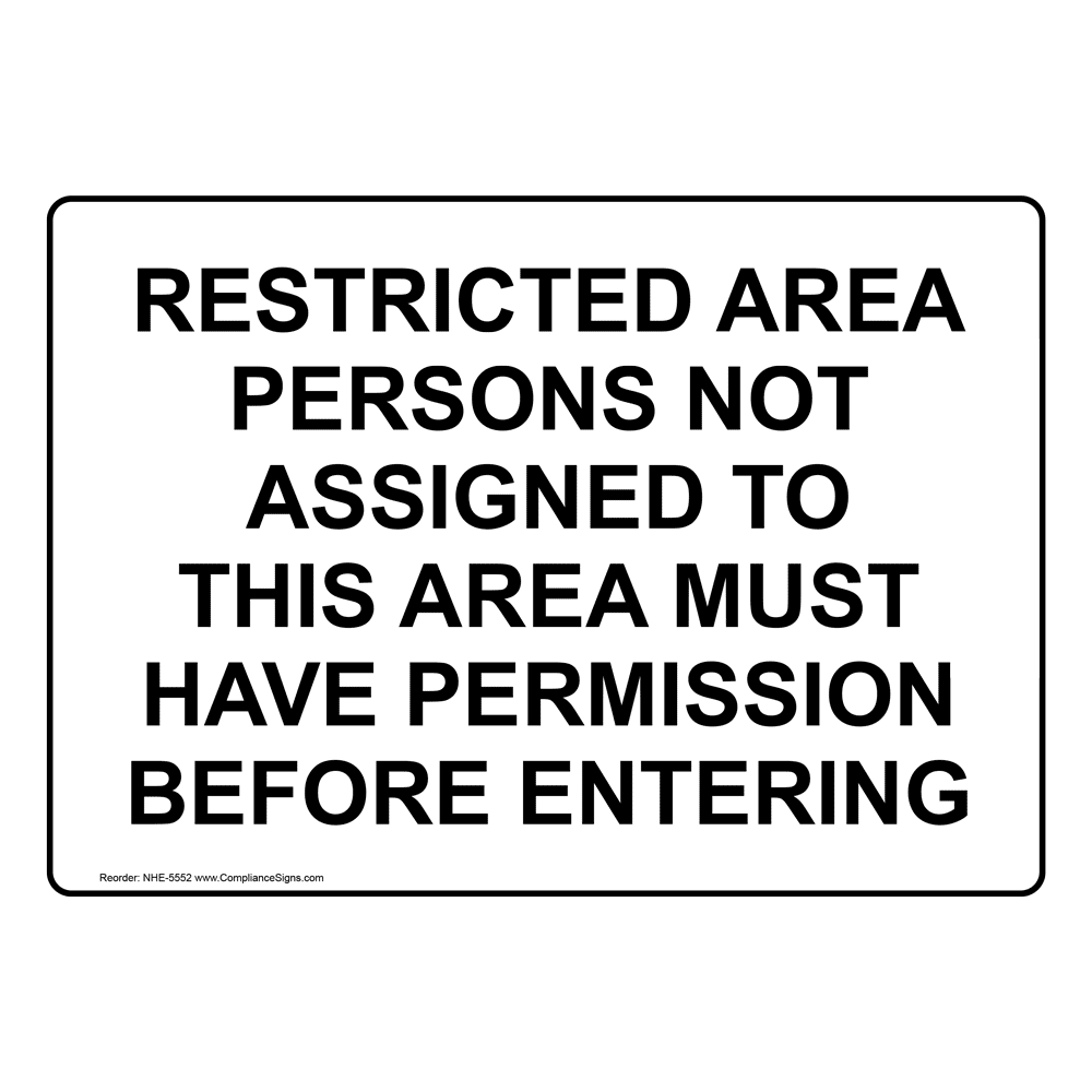 Escort Required Beyond This Point Sign NHE34673