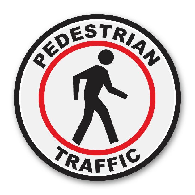 Pedestrian Traffic Circle Floor Sign