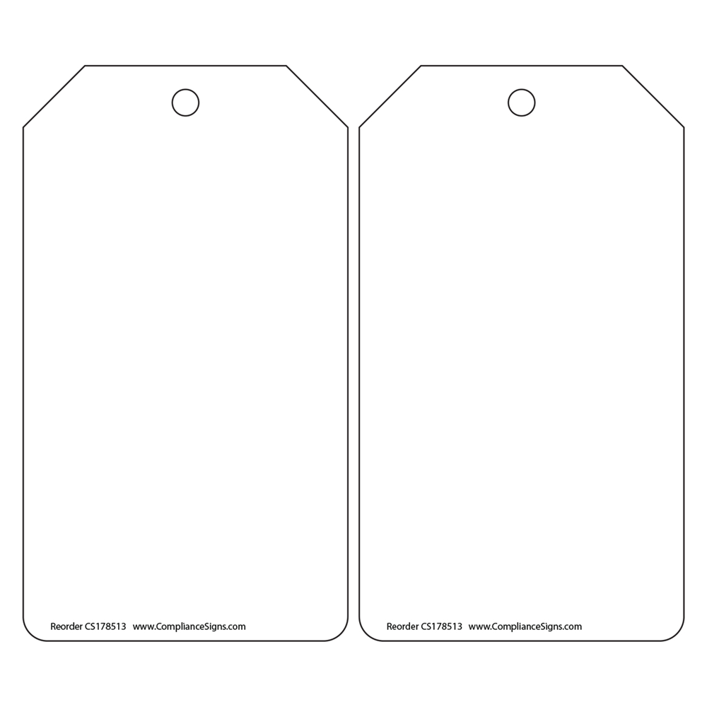 White 2 sided Blank Tag Safety Tags