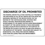 Discharge Of Oil Prohibited Sign NHE-17751 Boating / Marine / Fishing