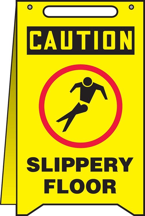 Fold-Ups Safety Sign: Caution Slippery Floor 40SF105