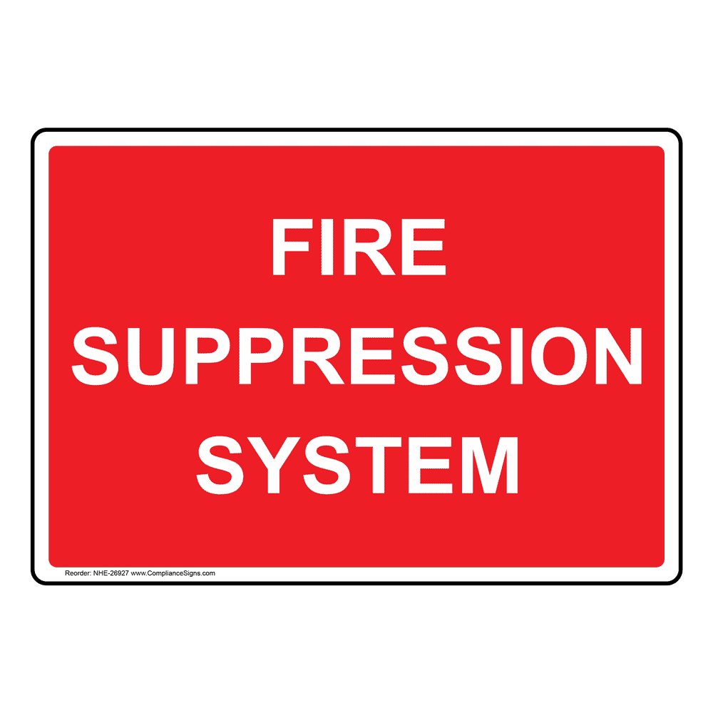 Portrait Fire Suppression System Sign NHEP26927