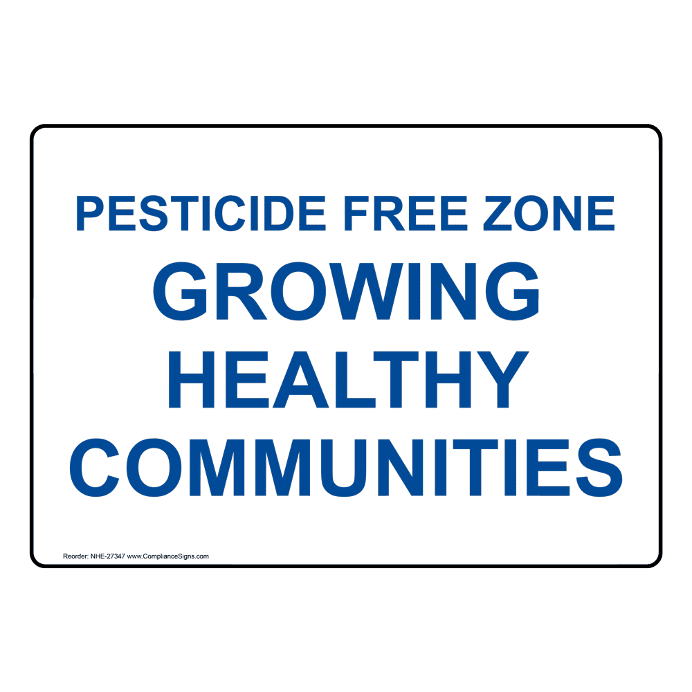 Portrait CancerFree Lawn No Pesticides Sign With Symbol NHEP27319