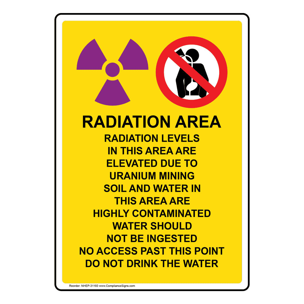 Portrait Radiation Area Radiation Sign With Symbol NHEP31193