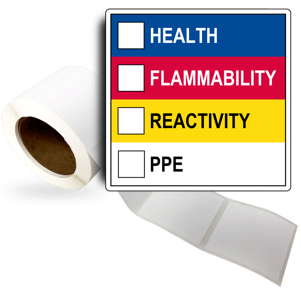 Health Flammability Reactivity PPE Roll Label LDRE14711