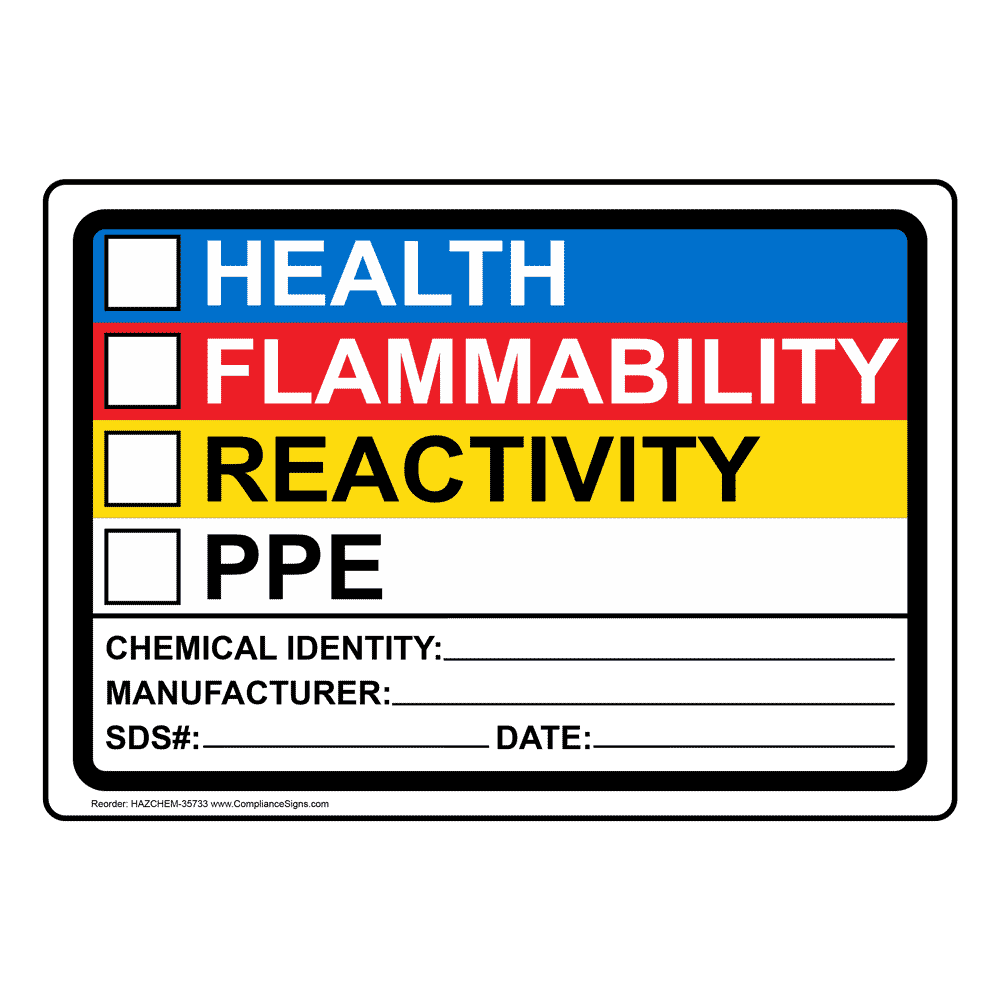 NFPA 704 Chemical Identity Manufacturer SDS Roll Label LDRE-35731