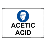 Acetic Acid Sign With PPE Symbol NHE-37254