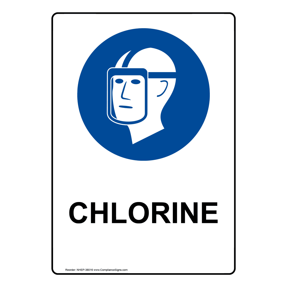 Portrait Chlorine Sign With Symbol NHEP38016