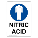 Portrait Nitric Acid Sign With Symbol NHEP-38617