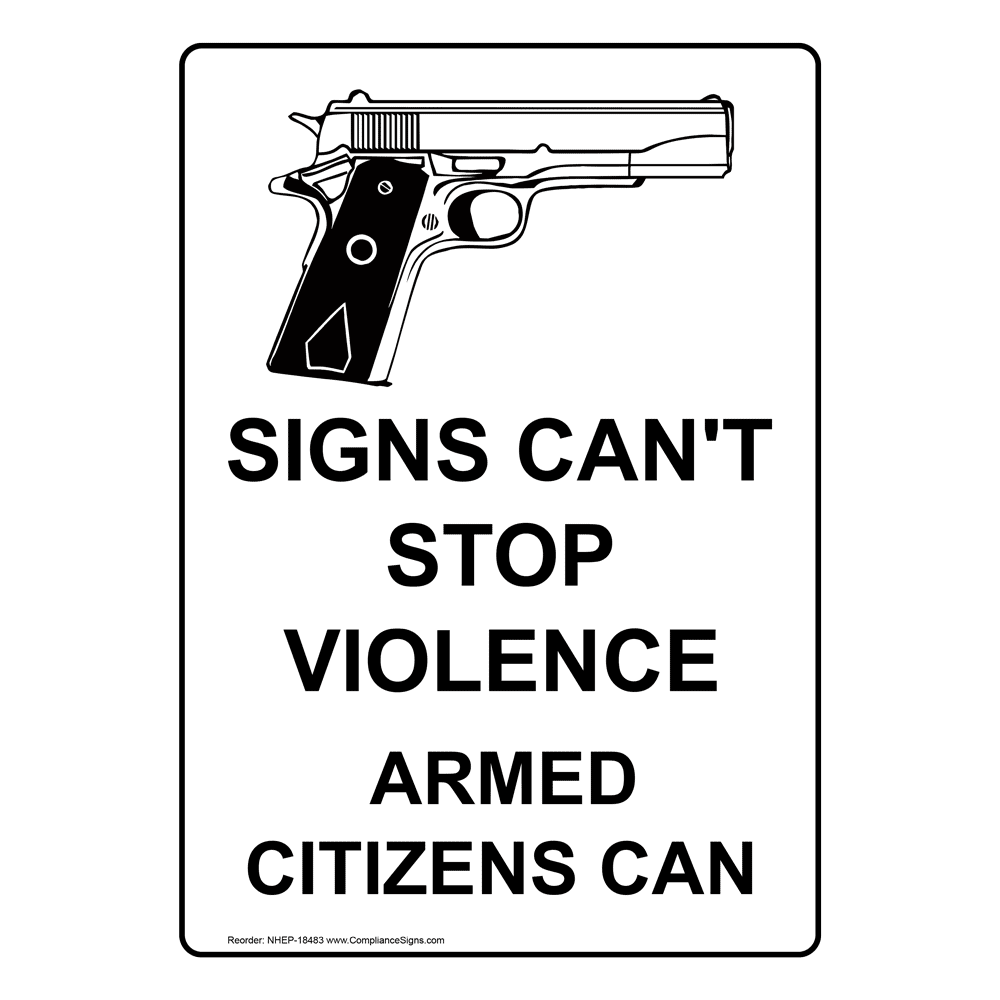 Portrait Signs Can't Stop Violence Sign With Symbol NHEP-18483