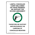 Portrait Lawful Concealed Carry Sign With Symbol NHEP-26813