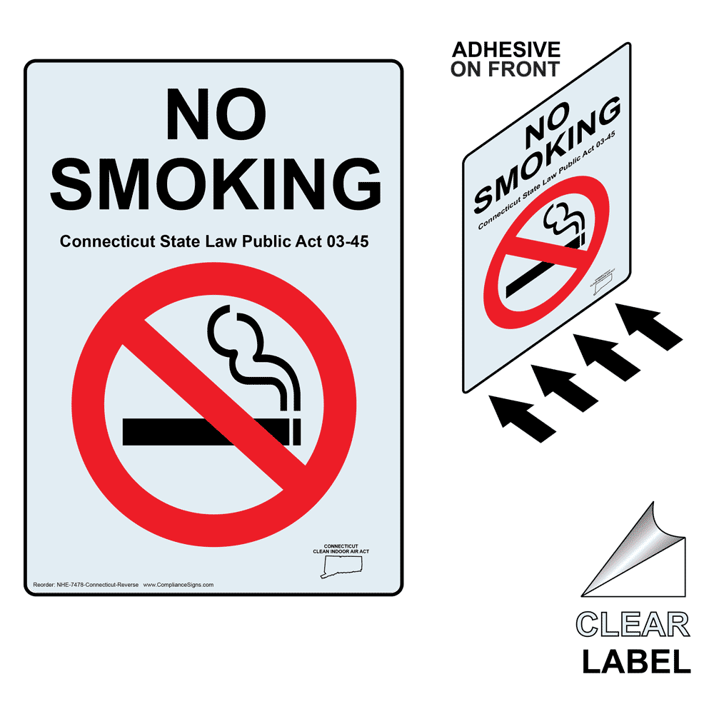 No Smoking Public Act 0345 Label NHE7478ConnecticutReverse