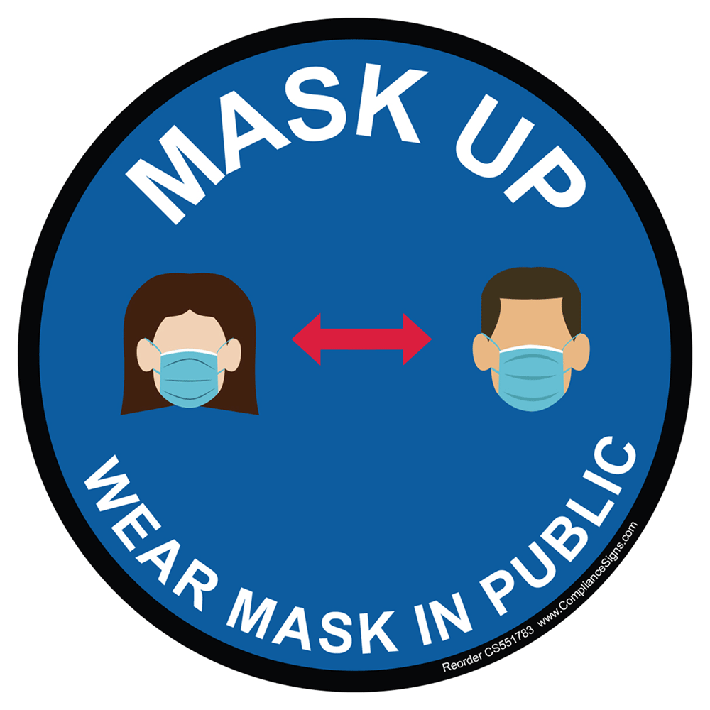 Blue Mask Up Wear Mask In Public Label CS551783