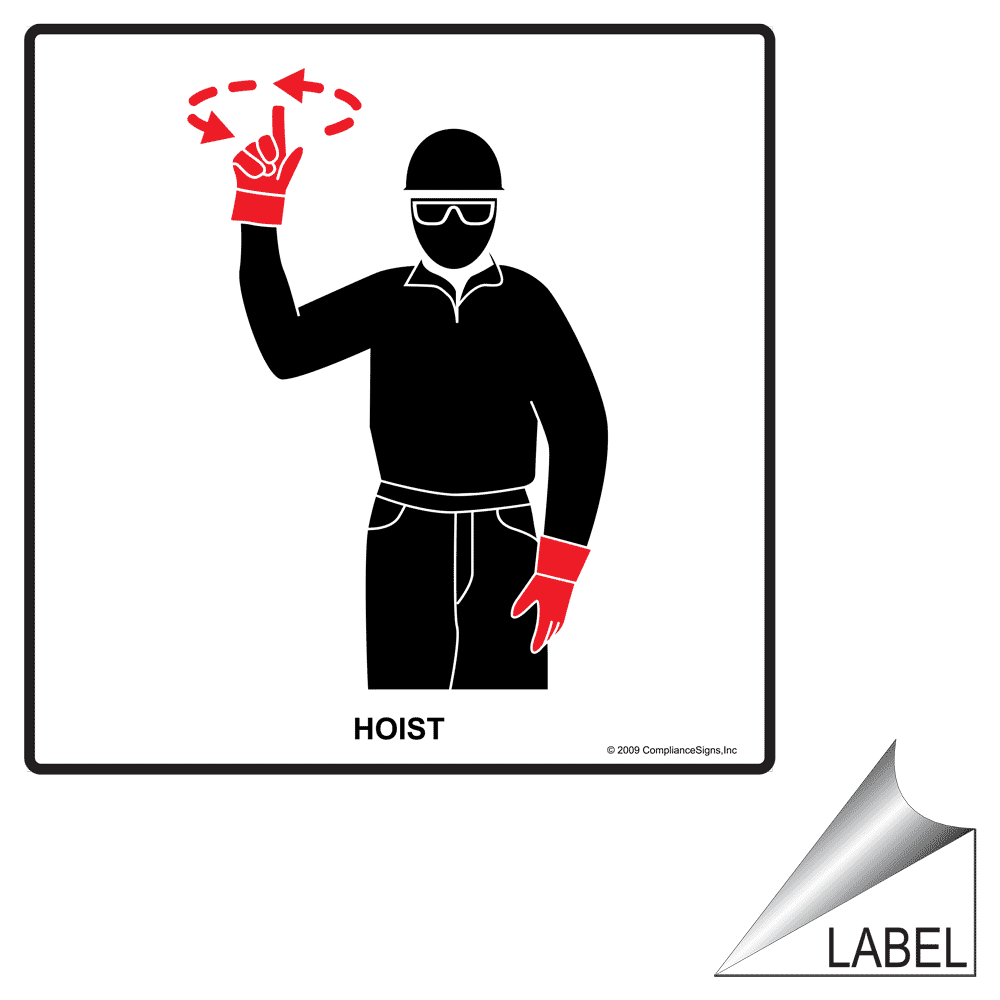 Hoist Label CRANE417 Crane Hand Signals