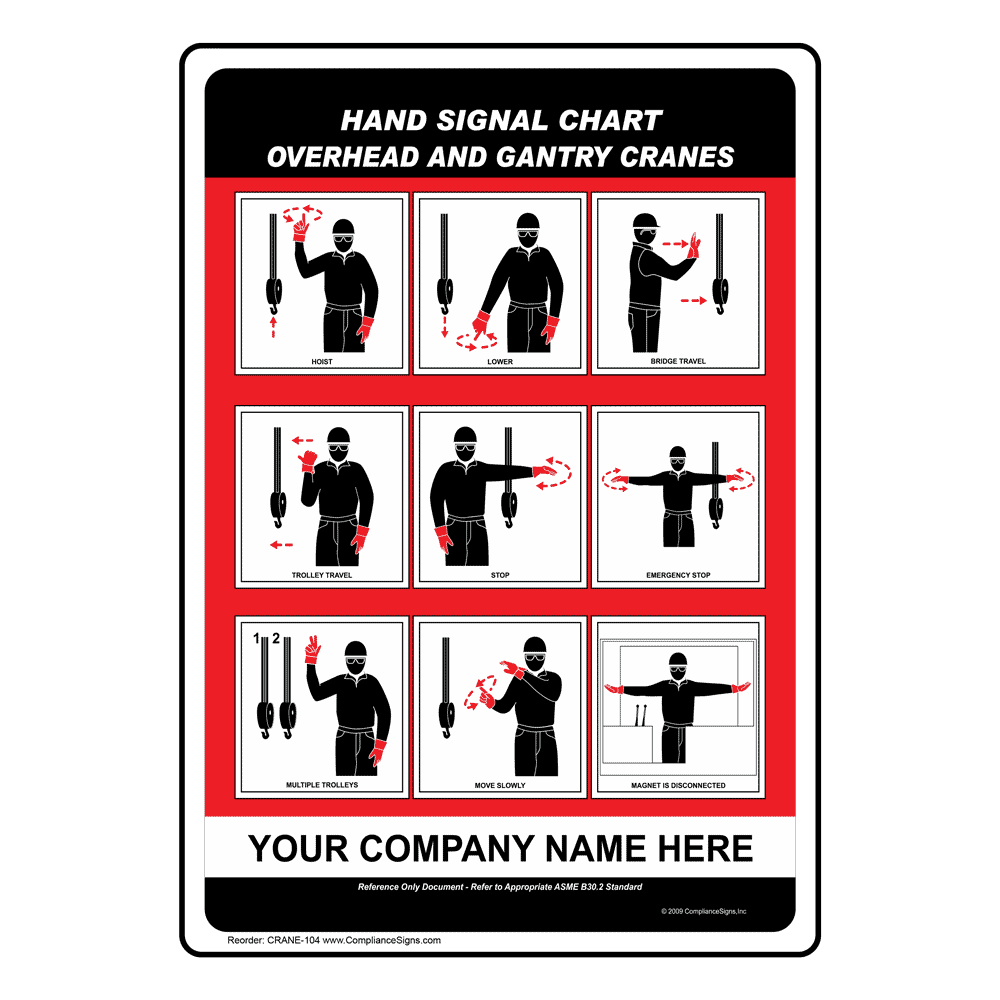 Overhead And Gantry Cranes Sign CRANE104 Crane Hand Signals