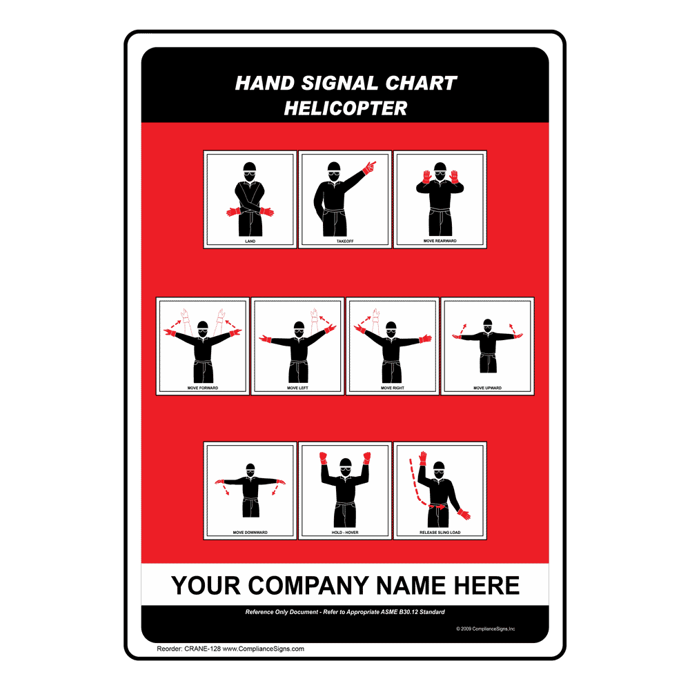 Helicopter Hand Signals Chart