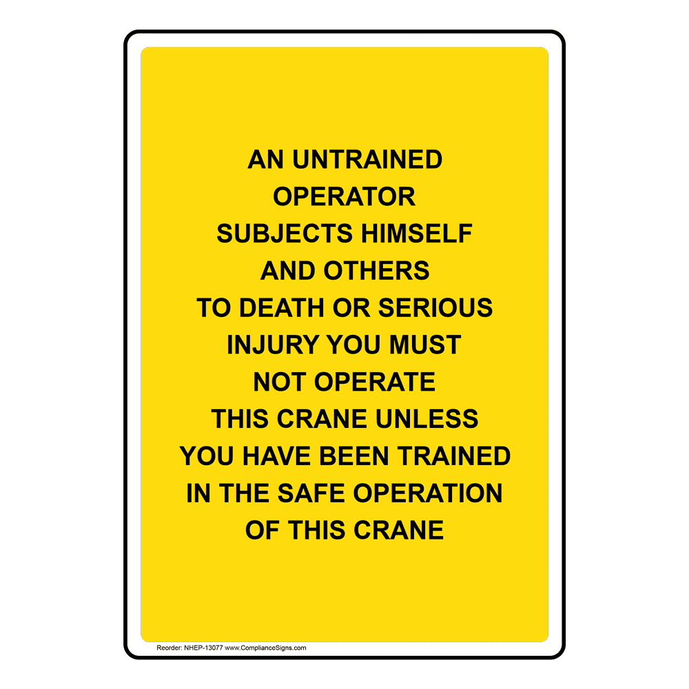 Portrait ____Ton Working Load Limit Sign NHEP-13076 Worksite Crane