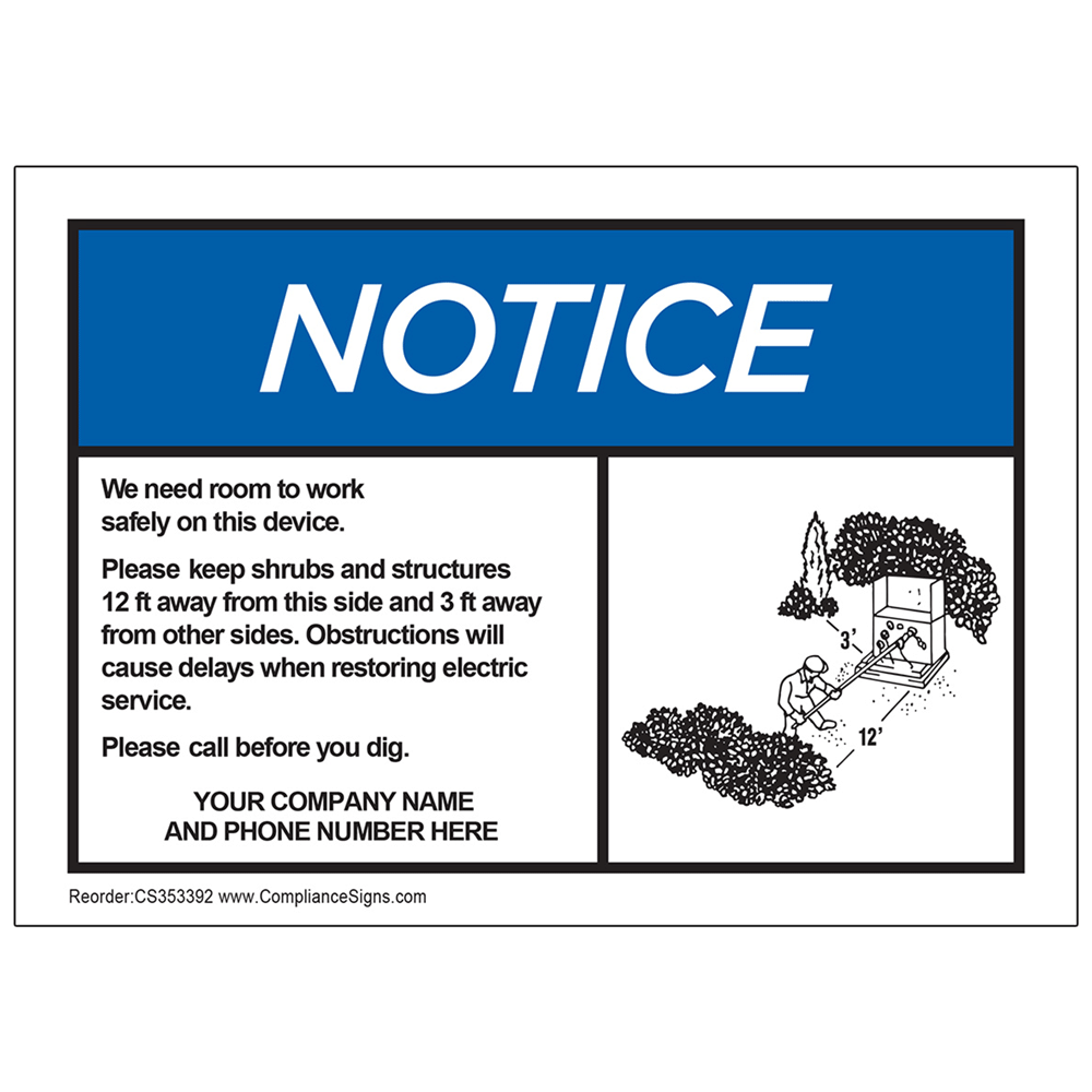 OSHA Label We Need Room To Work Safely Custom Electrical CS353392 osha-label-we-need-room-to-work-safely-custom-electrical-cs353392