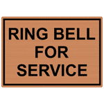 Ring Bell For Service Engraved Sign EGRE-15814-BLKonCPR