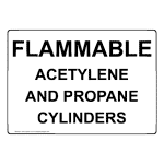 Flammable ACETYLENE And Propane Cylinders Sign NHE-28240