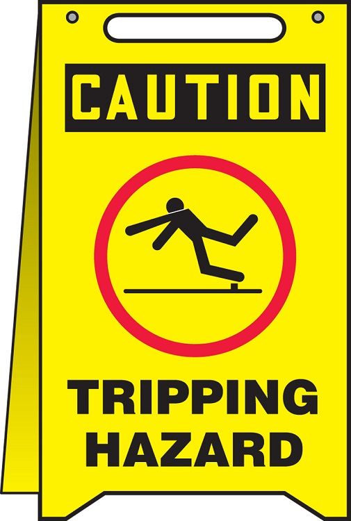 OSHA Caution Fold-Ups Safety Sign: Tripping Hazard