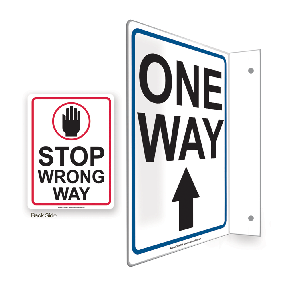 ProjectionMount One Way [Up Arrow] Stop Wrong Way Sign CS920843