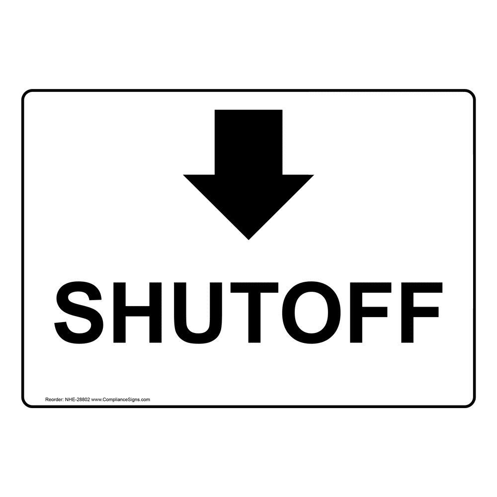 Shutoff [Down Arrow] Sign With Symbol NHE28802