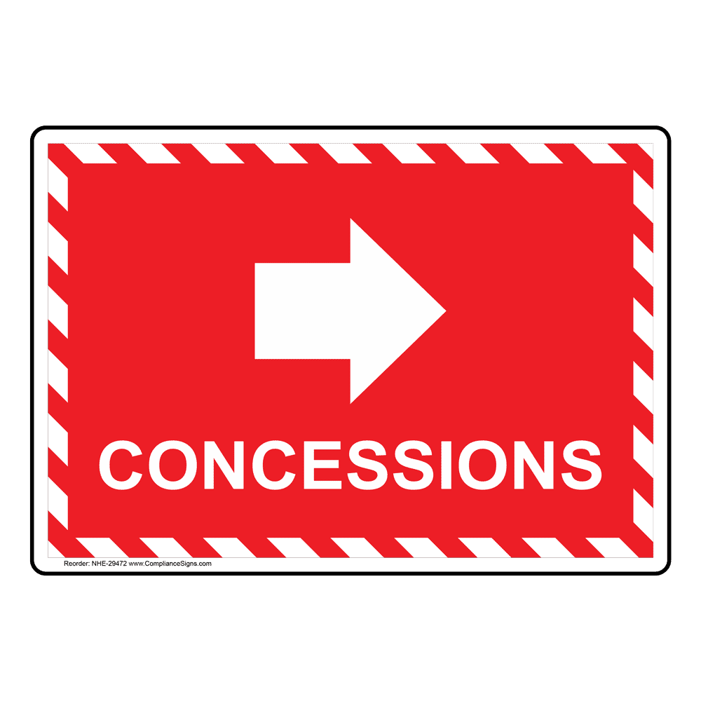 Concessions [Right Arrow] Sign With Symbol NHE29472