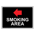Smoking Area [Left Arrow] Sign With Symbol NHE-29492