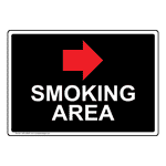 Smoking Area [Right Arrow] Sign With Symbol NHE-29493