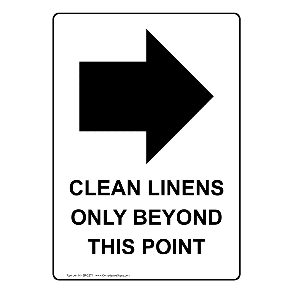 Portrait Clean Linens Only Beyond Sign With Symbol NHEP28711