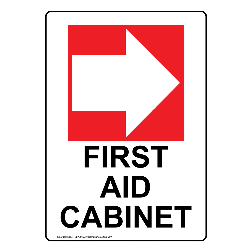 Portrait First Aid [Left Arrow] Sign With Symbol NHEP28729
