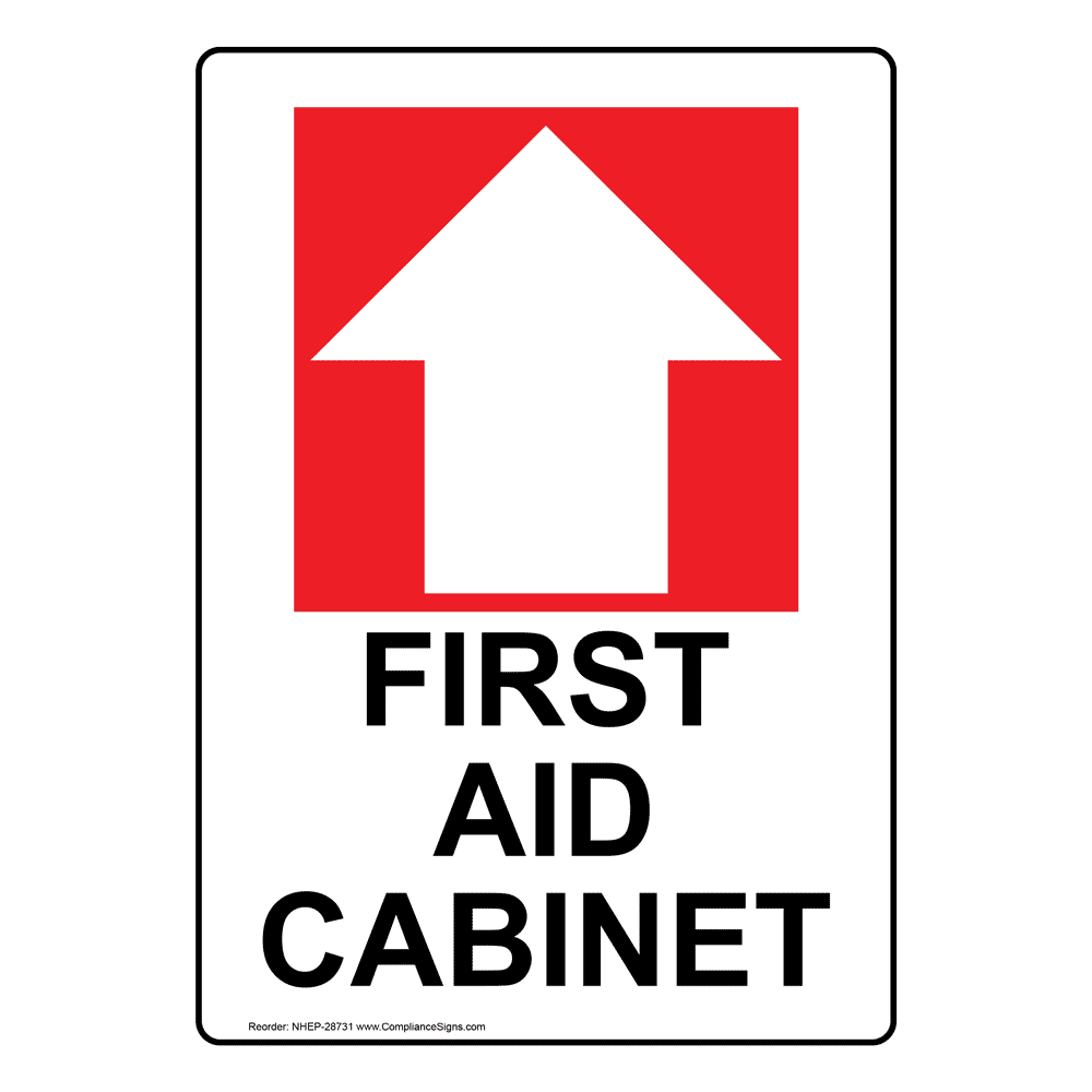 Portrait First Aid [Left Arrow] Sign With Symbol NHEP29479