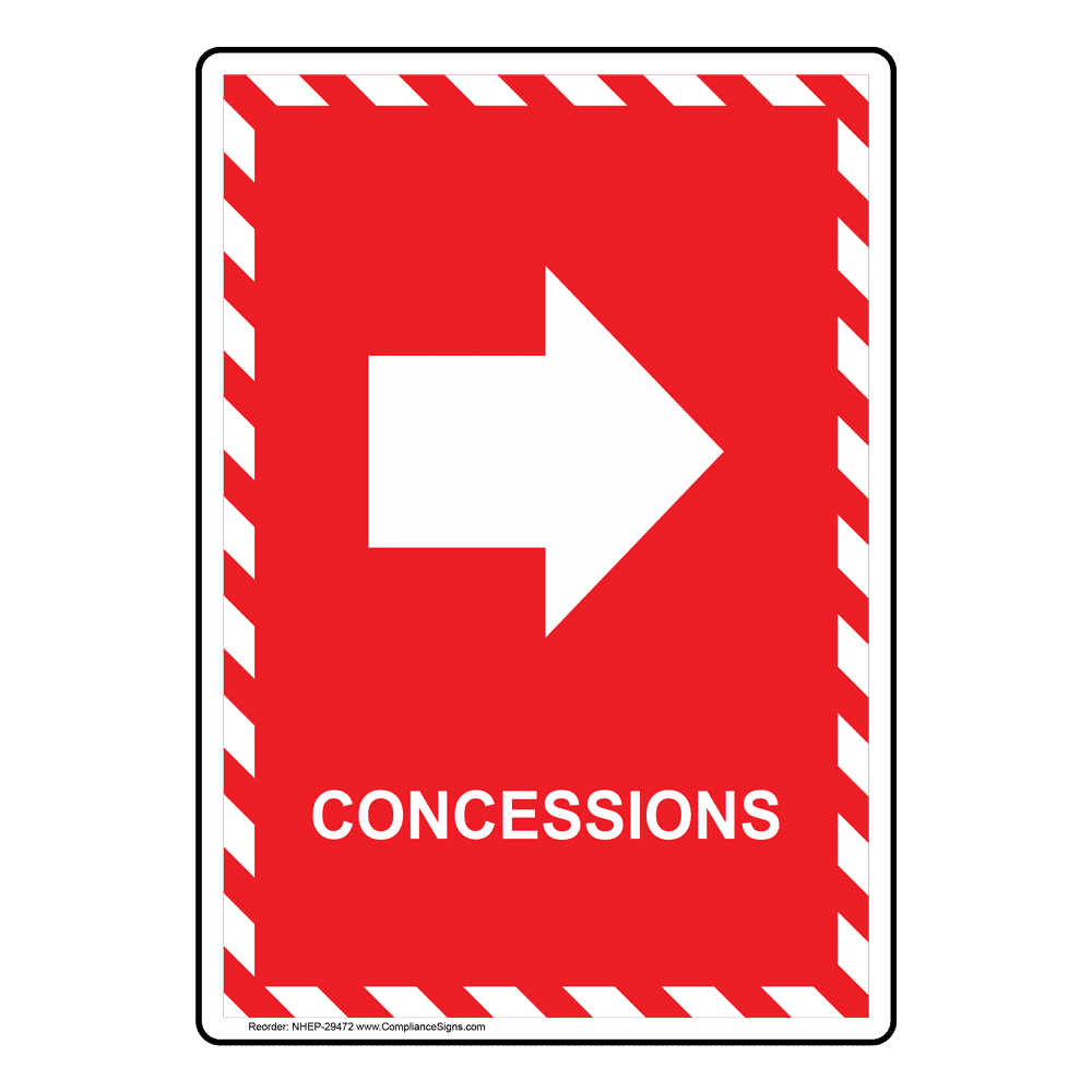 Portrait Concessions [Up Arrow] Sign With Symbol NHEP-29470