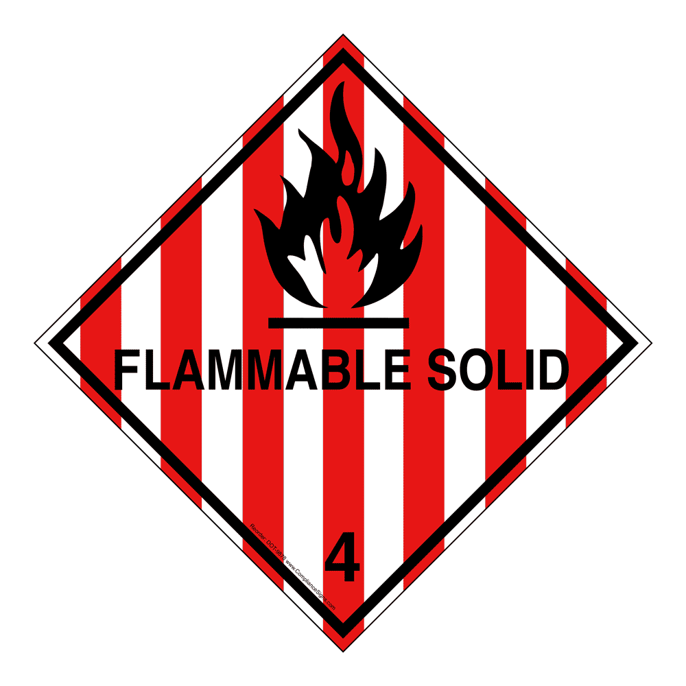 DOT Flammable Solid 4 Sign DOT9878 Hazardous Loads
