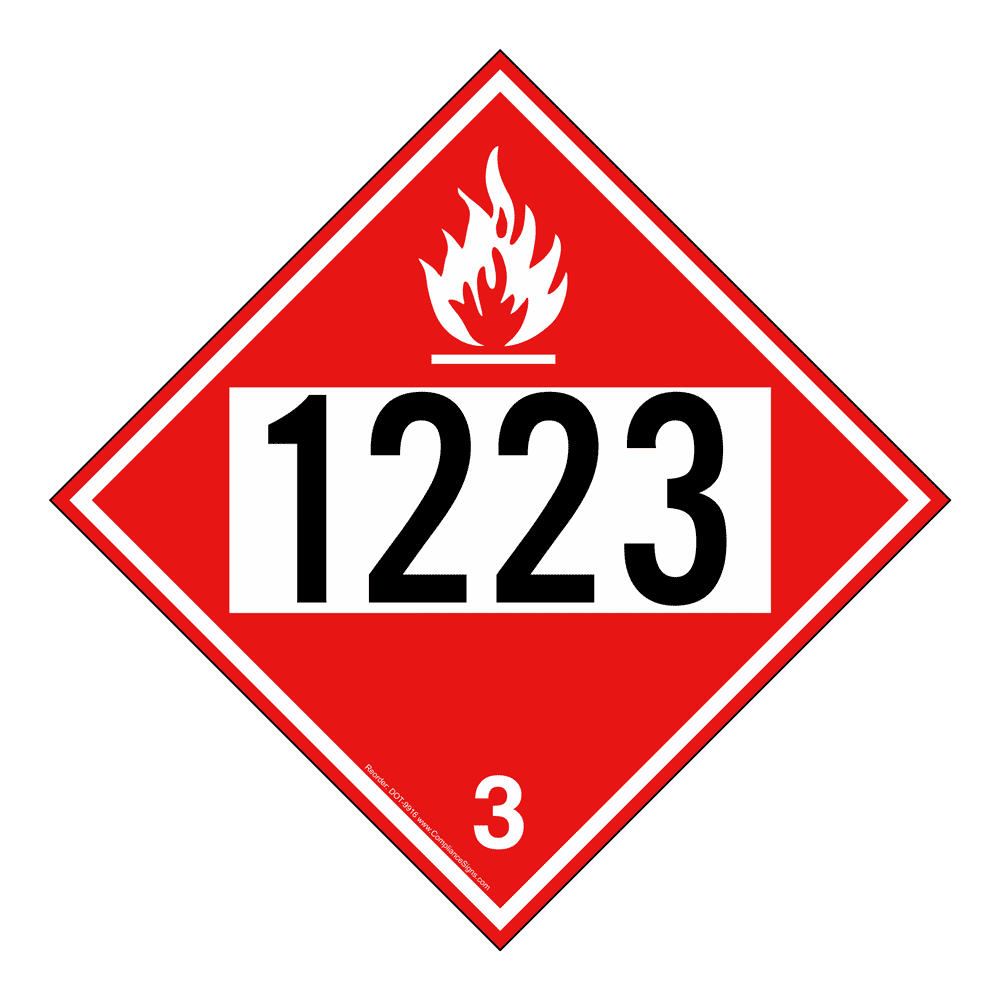 DOT Flammable 3 1223 Sign DOT9916 Hazardous Loads