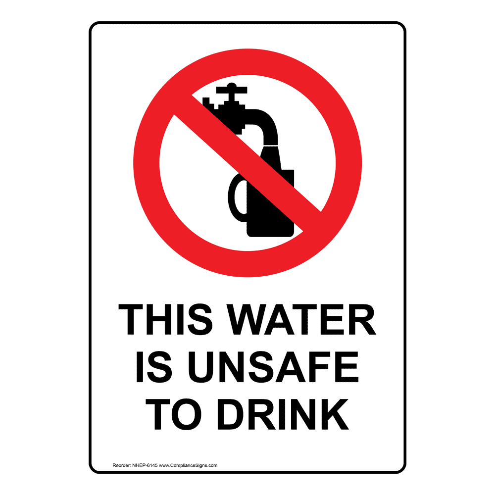 Portrait Recycled Water In Use Here Do Not Drink Sign NHEP9604 Facilities