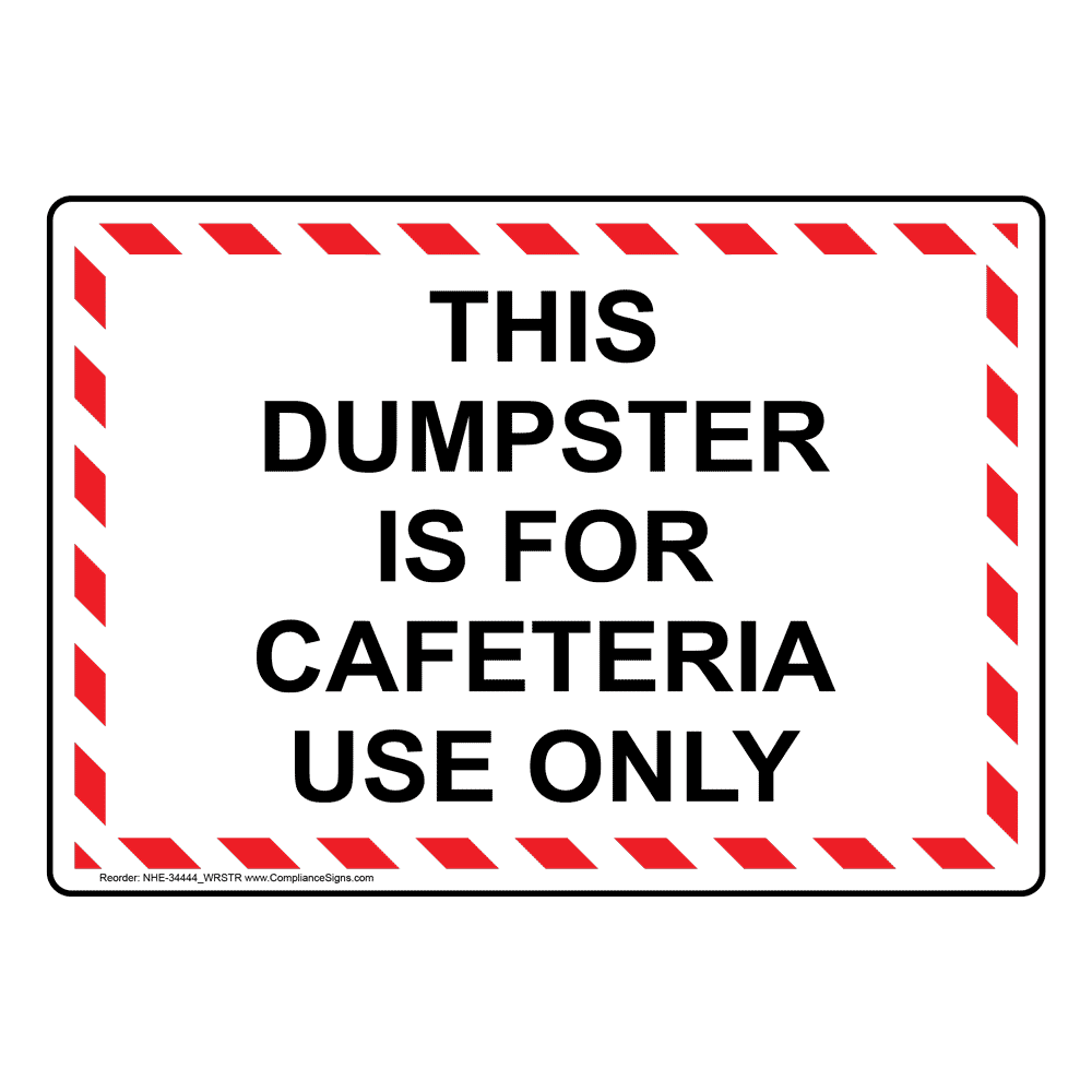 Private Trash Container No Public Dumping Sign NHE 14515