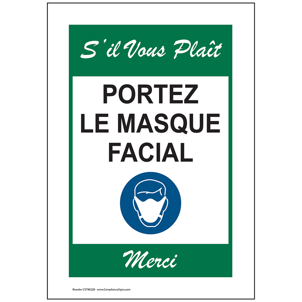 S'Il Vous Plait Potez Le Masque Facial Merci Sign CS796220