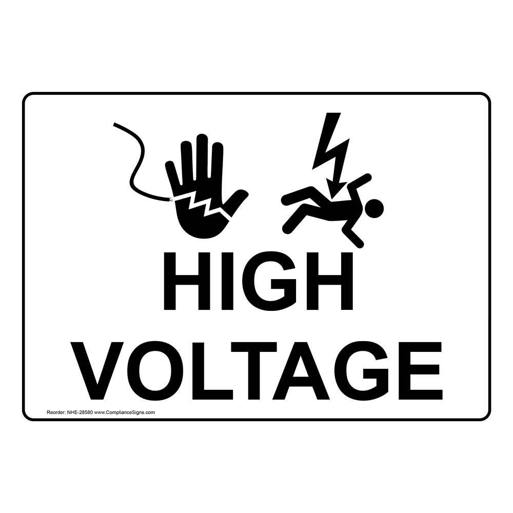 Portrait Caution Test In Progress Hot / High Voltage Sign NHEP27171