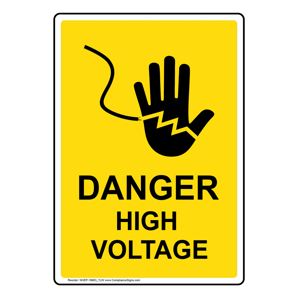 Danger High Voltage Sign With Symbol NHE19683_YLW