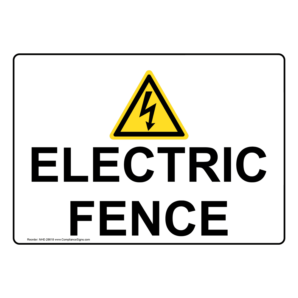 Electric Fence Sign With Symbol NHE 28618
