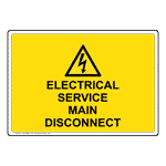 Electrical Service Main Disconnect Sign With Symbol NHE-29528