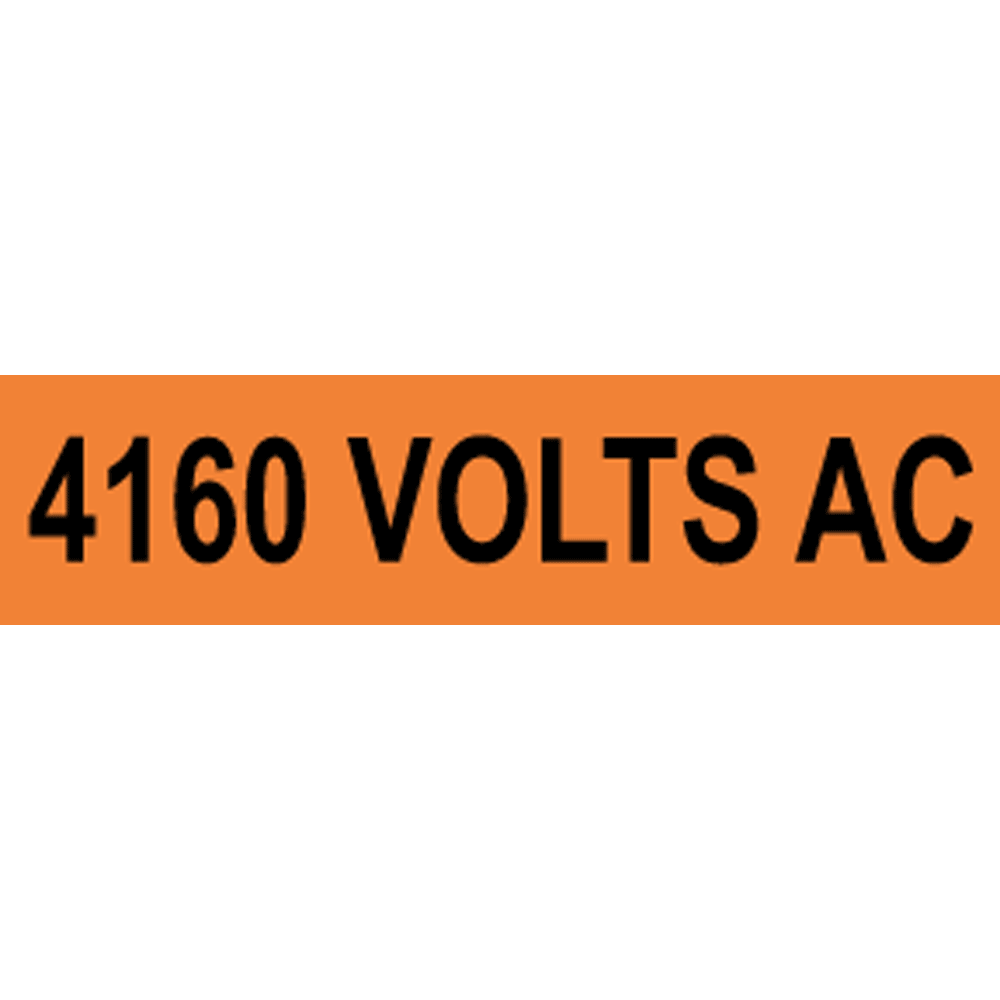 4160 Volts AC Label VLT13066 Electrical Voltage