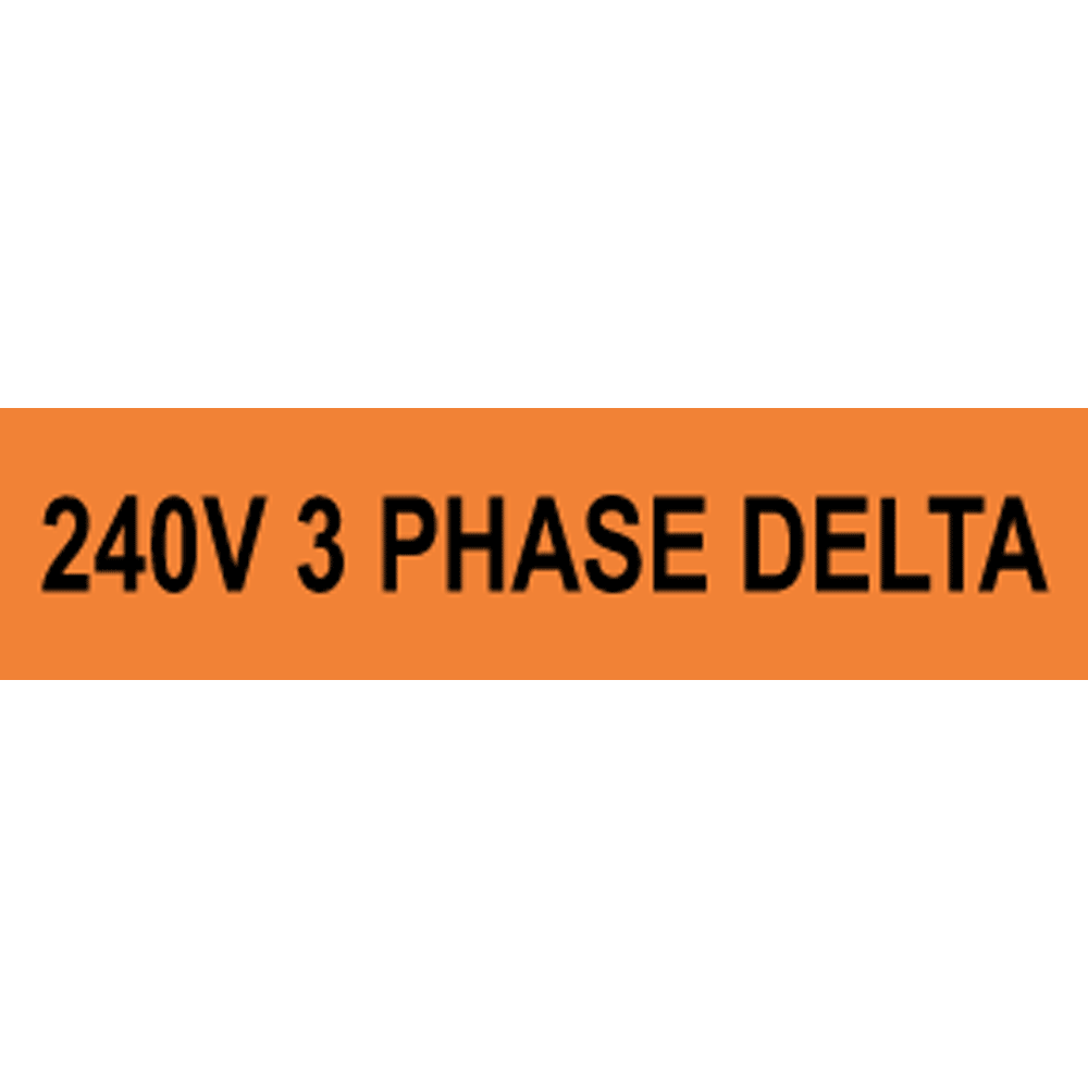 240V 3 Phase Delta Label VLT-13070 Electrical Voltage