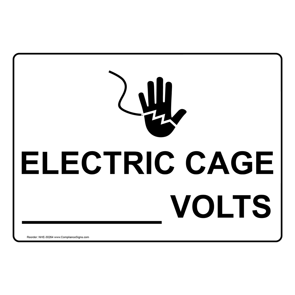 480 VAC 120 VAC 12 VDC Sign With Symbol NHE28591