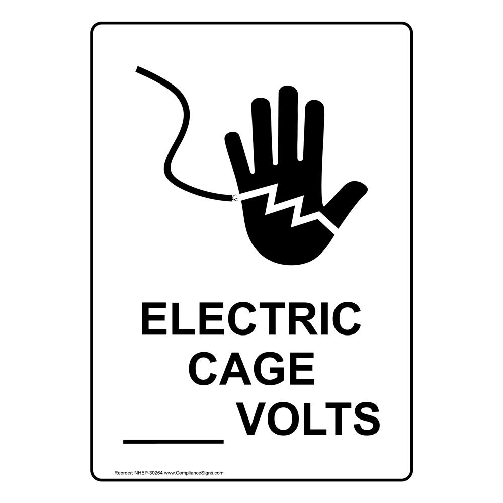 480 VAC 120 VAC 12 VDC Sign With Symbol NHE28591