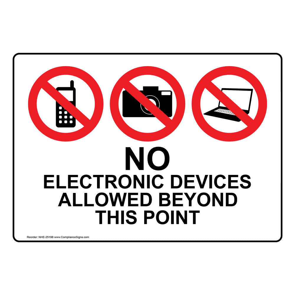 Portrait No Electronic Devices Allowed Sign With Symbol NHEP25198