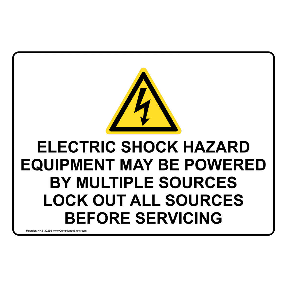 Electric Shock Hazard Equipment May Sign With Symbol NHE 30266